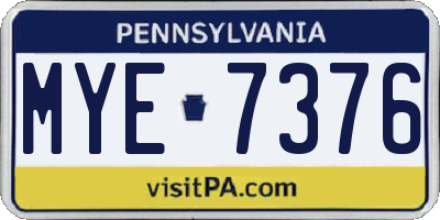 PA license plate MYE7376