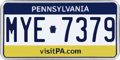 PA license plate MYE7379