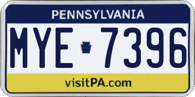 PA license plate MYE7396