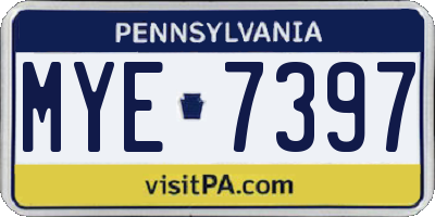 PA license plate MYE7397