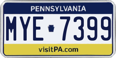 PA license plate MYE7399