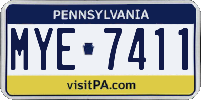 PA license plate MYE7411