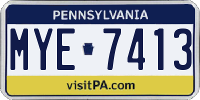PA license plate MYE7413