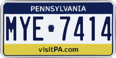 PA license plate MYE7414