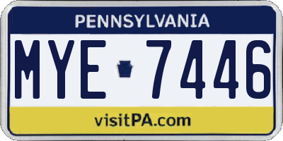 PA license plate MYE7446