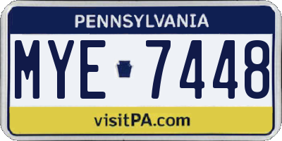 PA license plate MYE7448