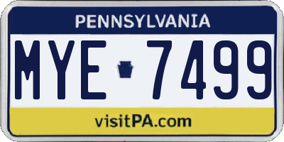 PA license plate MYE7499