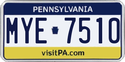 PA license plate MYE7510