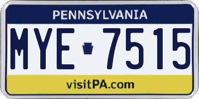 PA license plate MYE7515