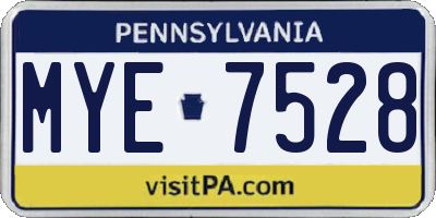 PA license plate MYE7528