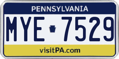 PA license plate MYE7529