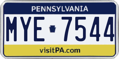 PA license plate MYE7544