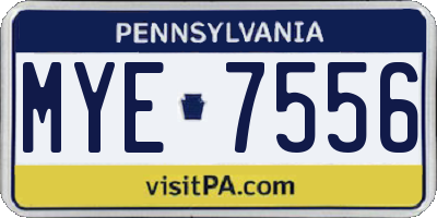 PA license plate MYE7556