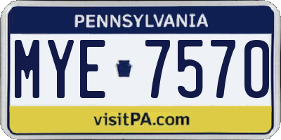 PA license plate MYE7570