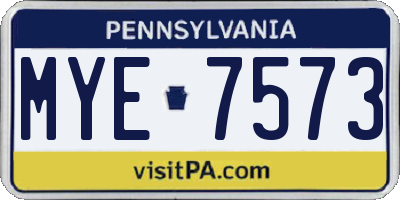 PA license plate MYE7573