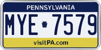 PA license plate MYE7579