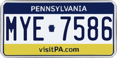 PA license plate MYE7586