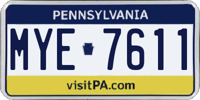 PA license plate MYE7611