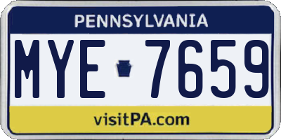 PA license plate MYE7659