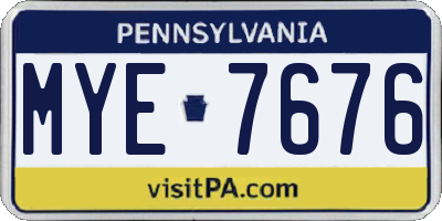 PA license plate MYE7676