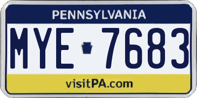PA license plate MYE7683