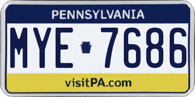 PA license plate MYE7686