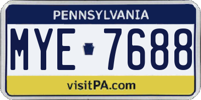 PA license plate MYE7688