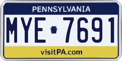 PA license plate MYE7691