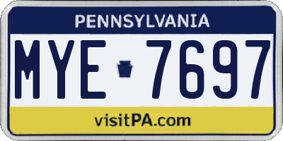 PA license plate MYE7697