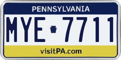 PA license plate MYE7711