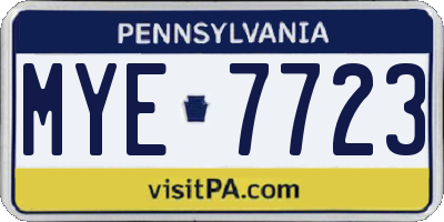 PA license plate MYE7723