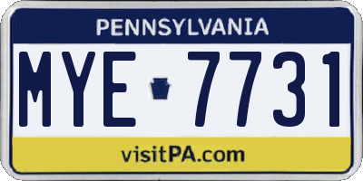 PA license plate MYE7731