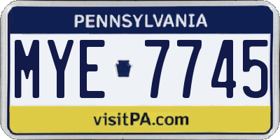 PA license plate MYE7745