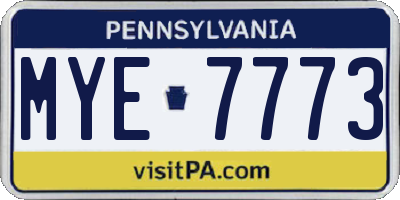 PA license plate MYE7773