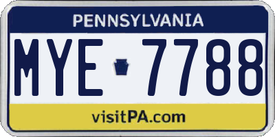 PA license plate MYE7788