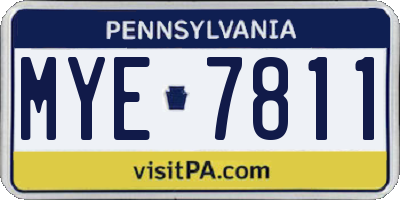 PA license plate MYE7811