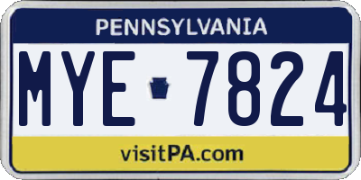 PA license plate MYE7824