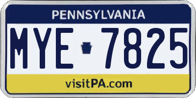 PA license plate MYE7825