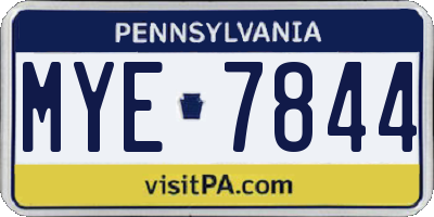PA license plate MYE7844