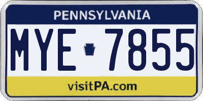 PA license plate MYE7855