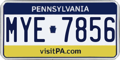 PA license plate MYE7856