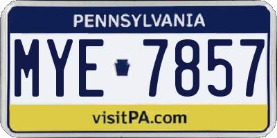 PA license plate MYE7857