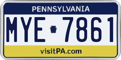 PA license plate MYE7861