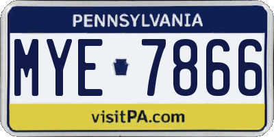 PA license plate MYE7866