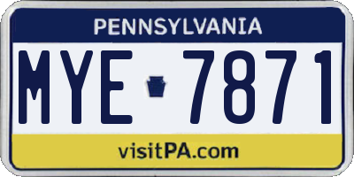 PA license plate MYE7871