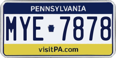 PA license plate MYE7878