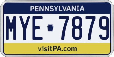 PA license plate MYE7879