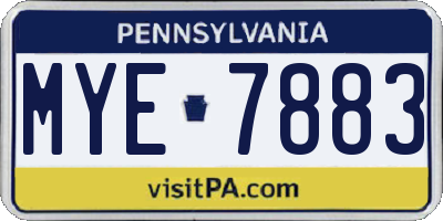 PA license plate MYE7883