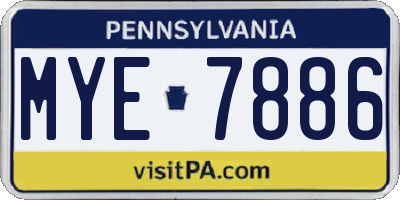 PA license plate MYE7886