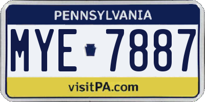 PA license plate MYE7887